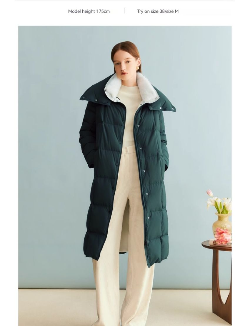 Mink Fur Collar Down Coat