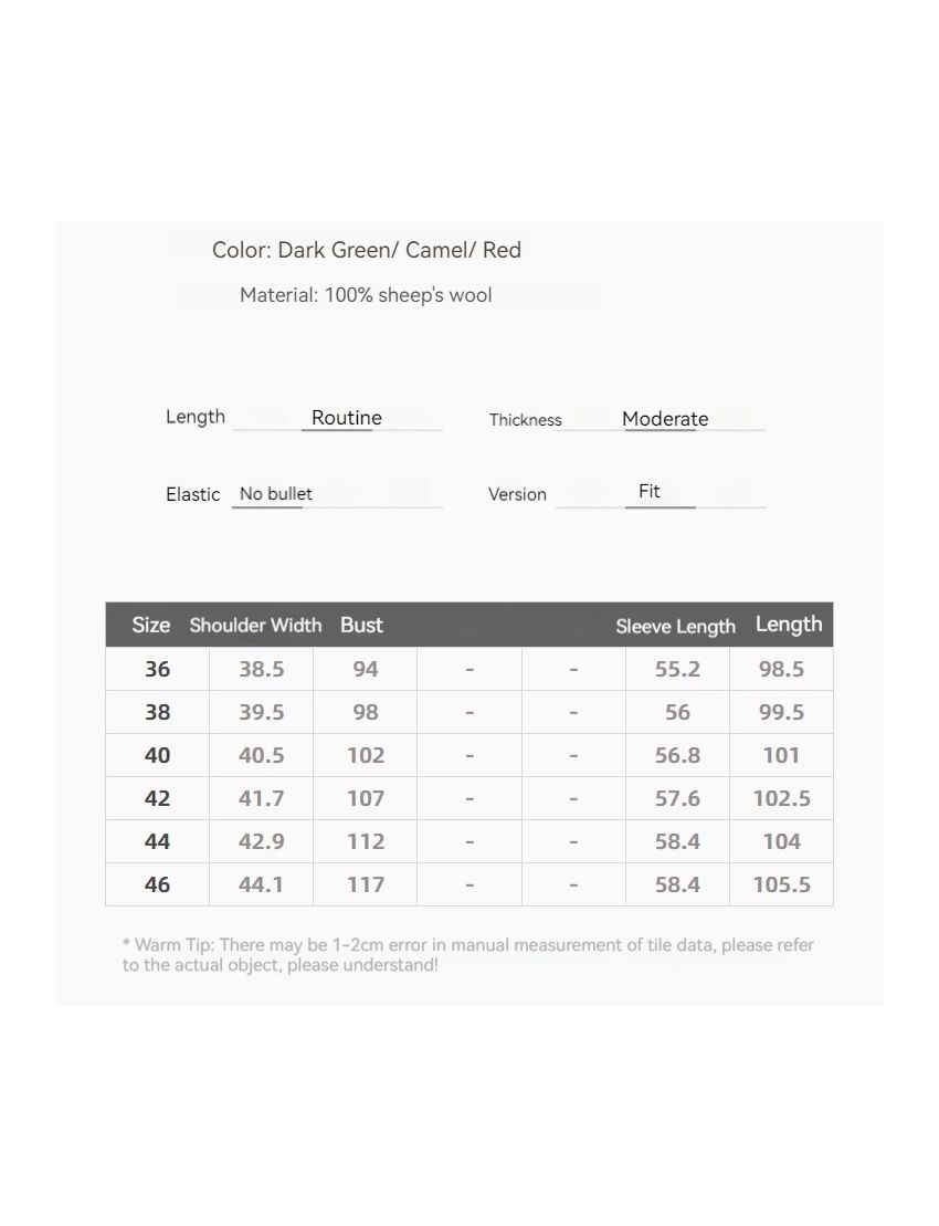 Woolen Coat Medium Length Coat