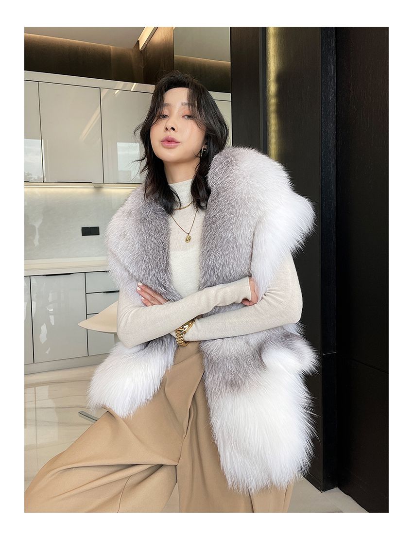 Fox Leather Large Shawl