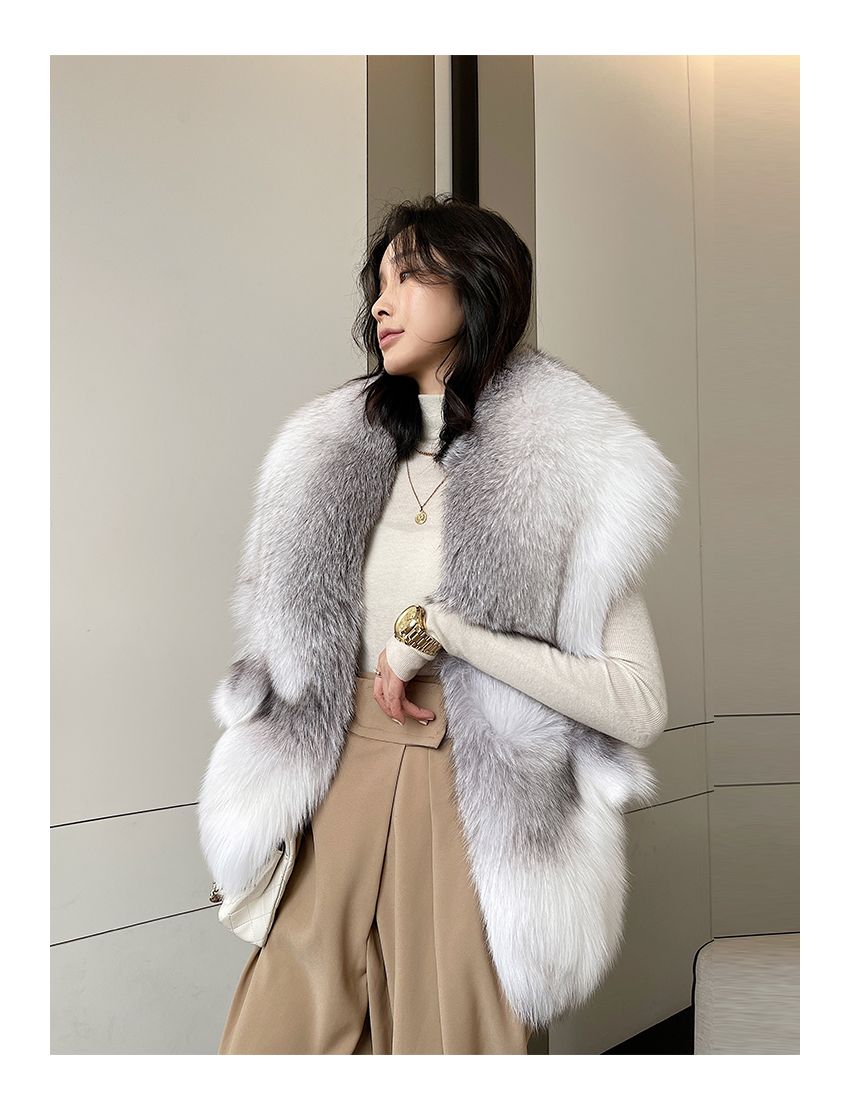 Fox Leather Large Shawl