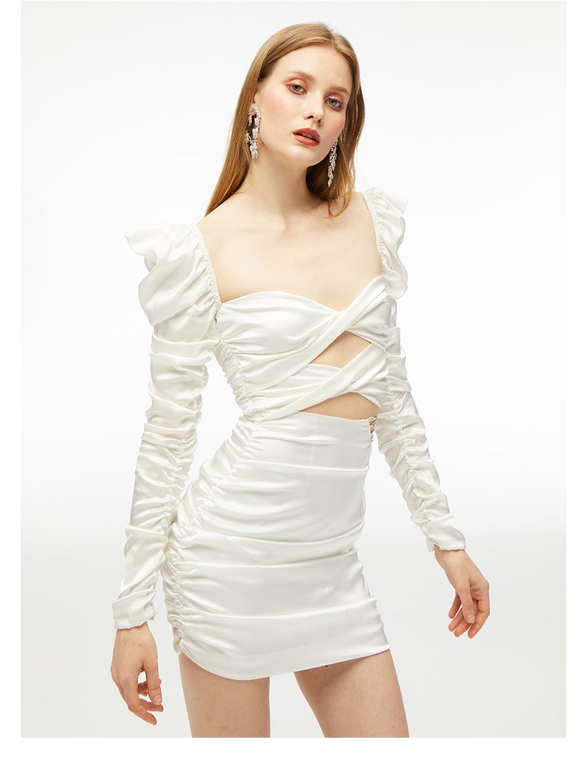 Hollow Silk Sexy Backless Dress