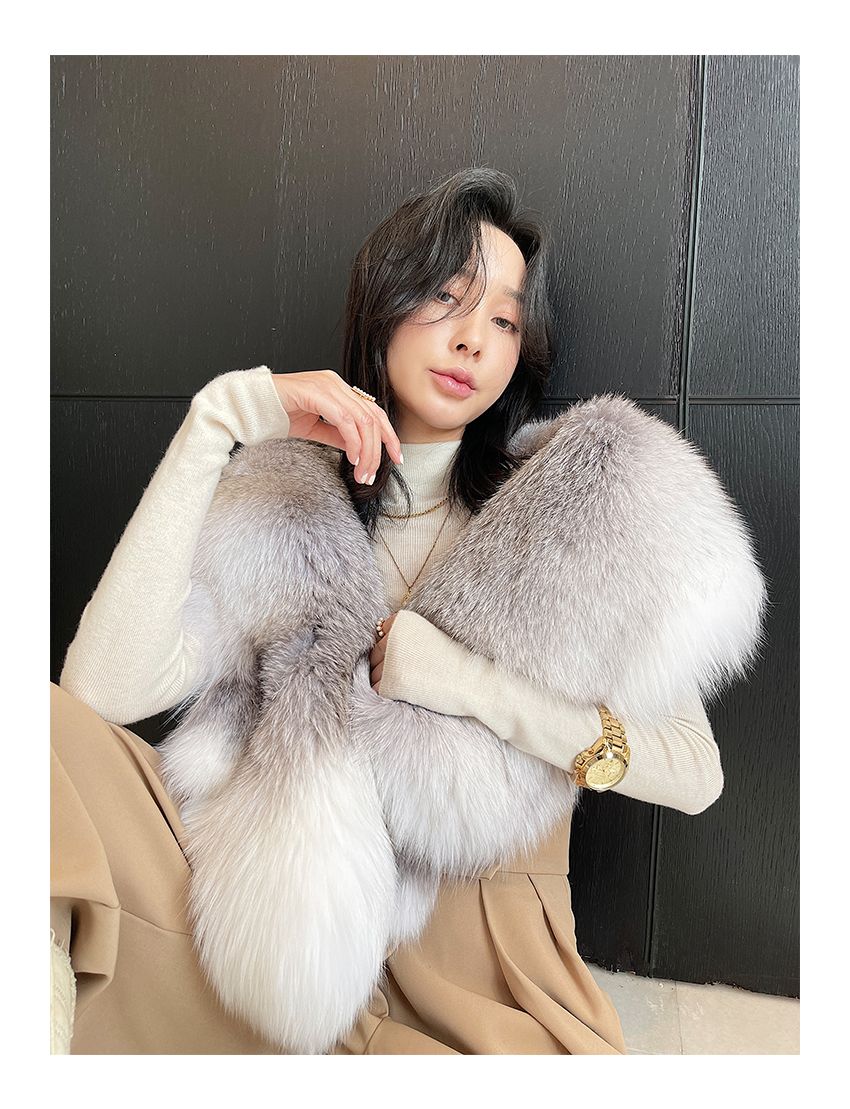 Fox Leather Large Shawl