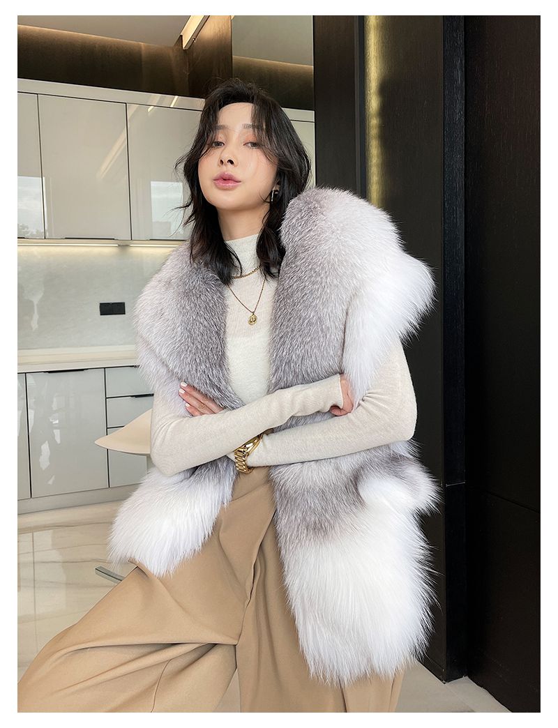 Fox Leather Large Shawl